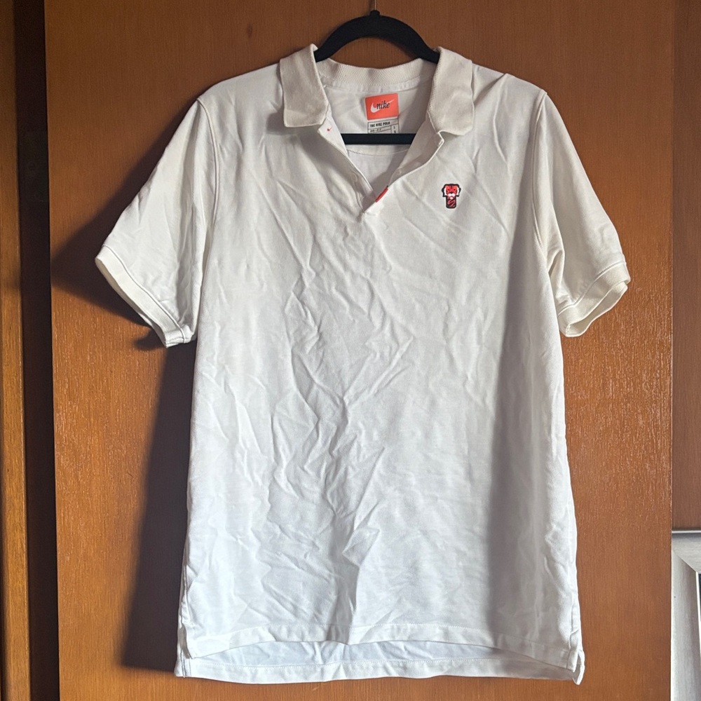 Nike x Tiger Woods White Men's Polo with Small Embroidered Logo